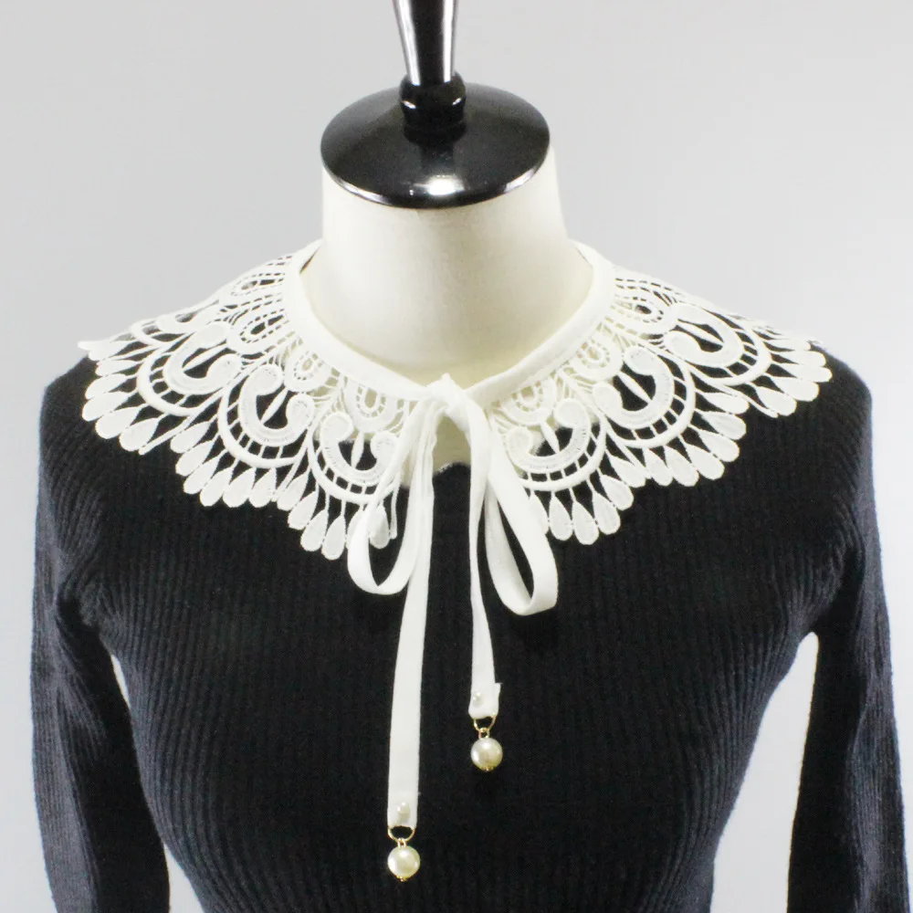 

Linbaiway White Hollow Fake Collars Women Detachable Collar Necklace Choker False Collars Half Shirt Dress Neck Ruff Shawl