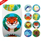 500 шт.рулон, наклейки в виде животных