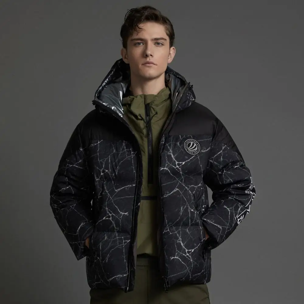 BOSIDENG Новая мужская короткая куртка с капюшоном зимнее плотное теплое пальто