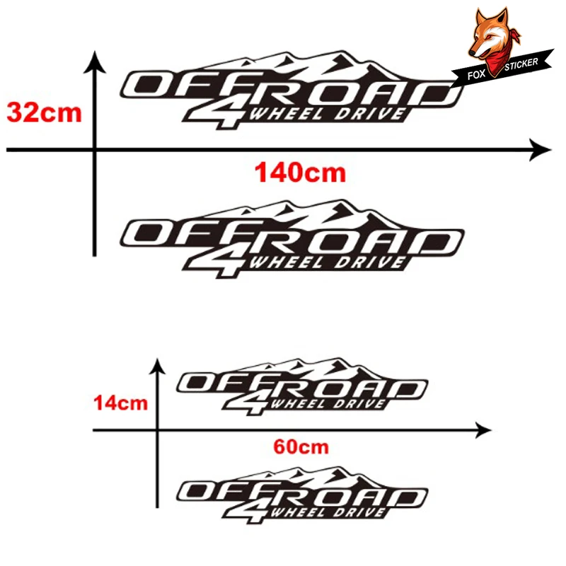 4X4 колеса горного Графика Стикеры спортивные внедорожнохо пикапа Виниловая