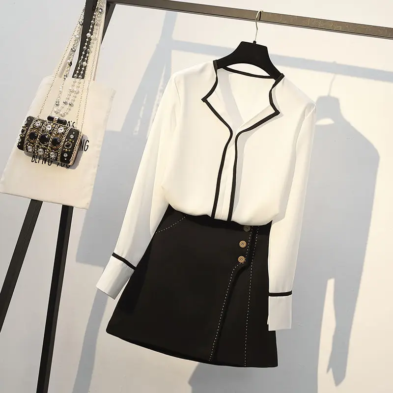 

Two pieces women clothing women sets women shirts and skirts women fashion clothing MINI skirts korean style students set