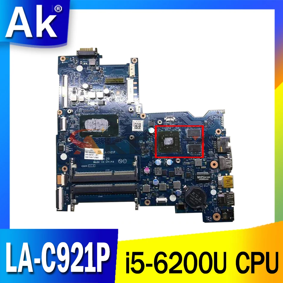 

828187-001 828187-501 for HP 15-AY 15-AC 250 G4 Laptop motherboard BDL50 LA-C921P CPU i5 6200U DDR3 100% test work