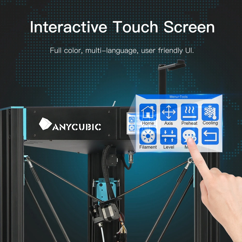 ANYCUBIC Predator 3d принтер коссель большой объем сборки новейший ультрабасный предварительно собранный настольный 3d принтер комплект 3d drucker