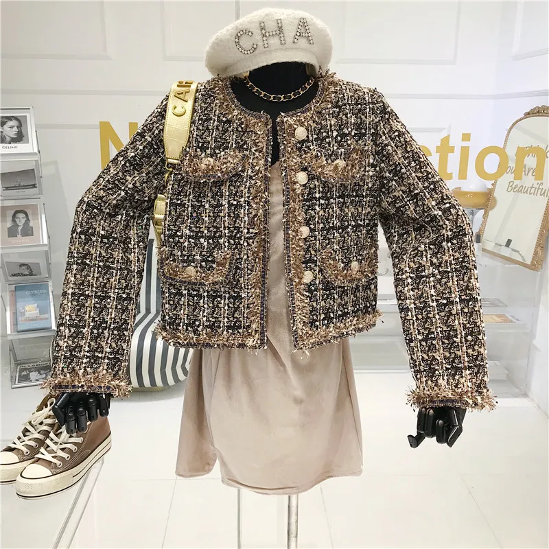 

Jacket Woman Top High-quality Temperament Ladies Style Tweed Women Short Autumn Elegant Jacket Female Jackets for Women Winter