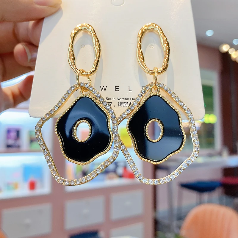 

Korean earrings geometric irregular round pendant earrings 2020 new trend fashionable simple temperament Women jewelry earrings