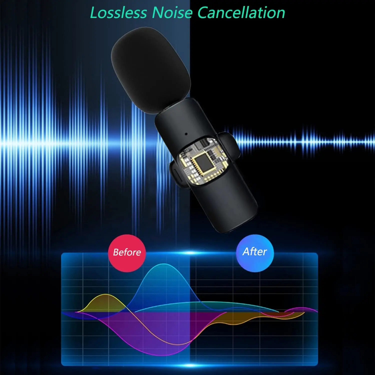 wireless lavalier microphone audio video recording mini mic for android iphone live broadcast gaming phone microfonoe free global shipping