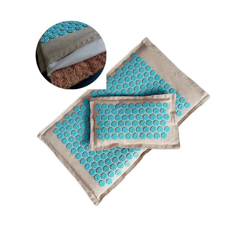 

Relax And Decompress Massage Mat Acupuncture Pillow Set Yoga Mat Linen Needle Relieve Back Neck And Sciatic Pain Relax Muscles