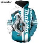 Красивые мужские толстовки Makita с 3D рисунком, повседневный Свитшот унисекс, пуловер в стиле Харадзюку, женский спортивный костюм, куртка 3