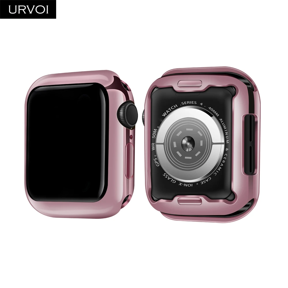 URVOI чехол из ТПУ для apple watch 4 чехол бампер для iwatch 40 мм 44 мм Гальваническая рама протектор экрана