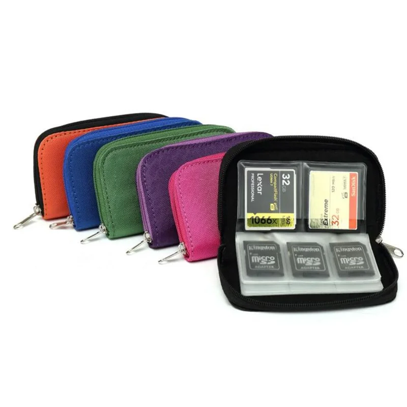 

22 Slots Waterproof Memory Card Storage Bag 2021 Wallet Card Case Bag ID Holder SD Micro Card Camera Phone Card Protector Pouch