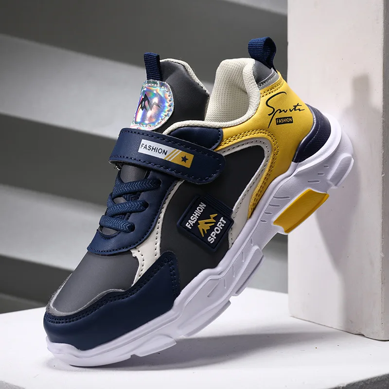 Детская обувь для мальчиков Нескользящие кроссовки бега Модные дышащие летние
