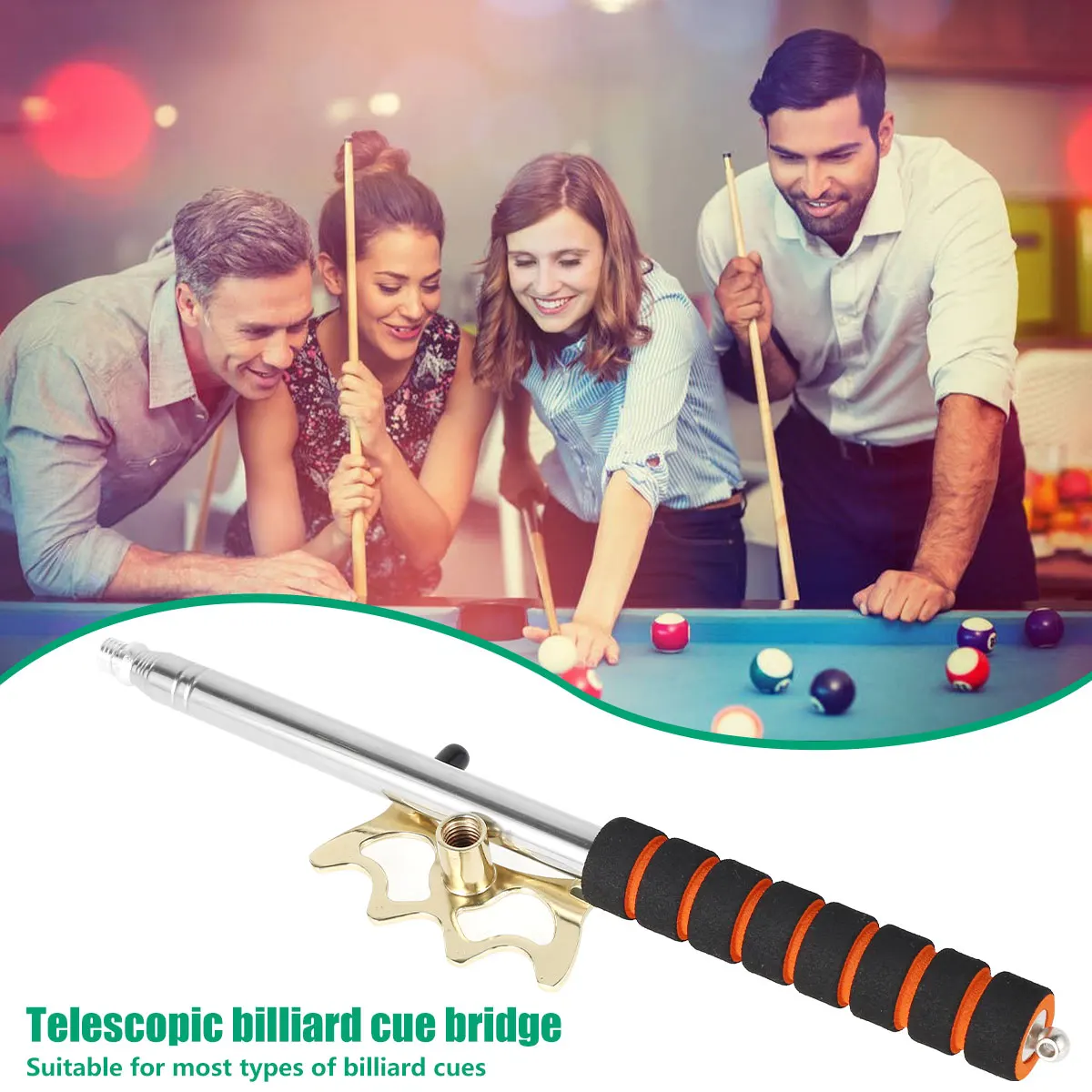 

Metal Copper Plating Stick Durable Anti-slip Billiards Snooker Pool Cue Rest Bridge Head Holder Pool Cue Accessory 14-59" Expand