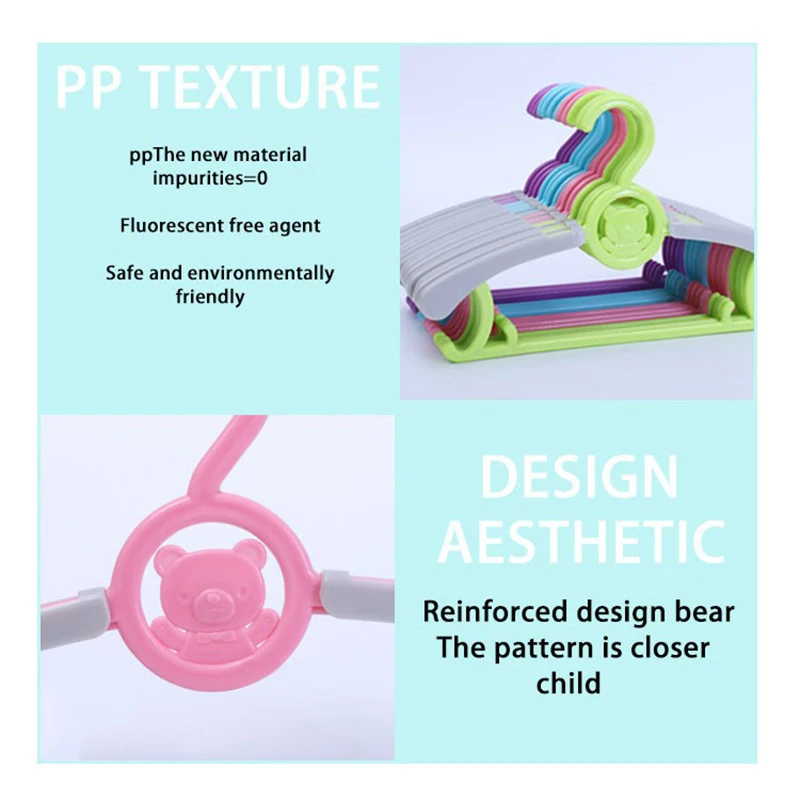 

5/10 Pcs Telescopic Hanger Cartoon Children's Hanger Adjustable Adult Clothes Hanging Plastic Non-slip Storage Organizer Rack