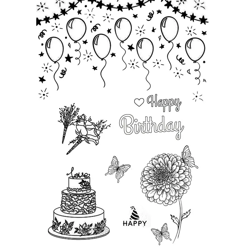 

DABOXIBO Happy Birthday Clear Stamps Mold For DIY Scrapbooking Cards Making Decorate Crafts 2021 NEW Arrival
