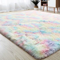 rainbow fluffy rugs anti skid shaggy area rug dining room living room mat bedroom bedside plush carpet floor mat home decor