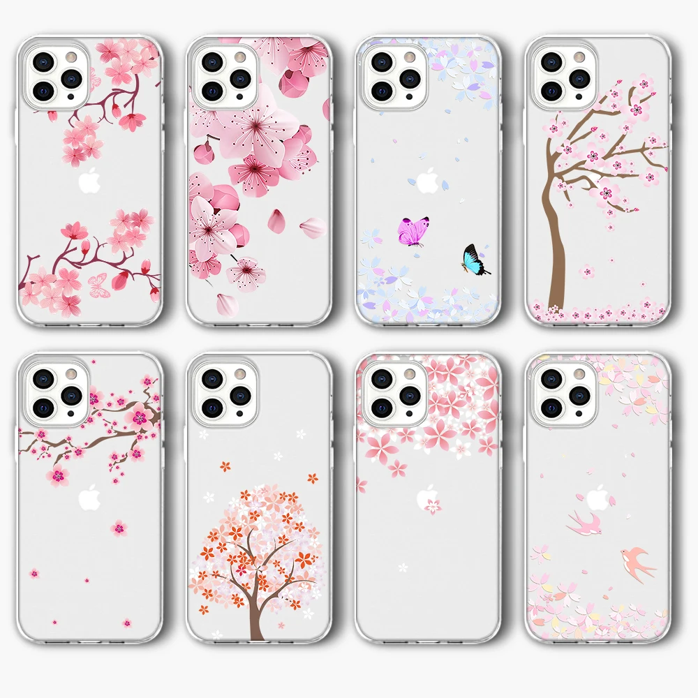 

Flowers Cherry Blossoms Funda Case for IPhone 13 Case for IPhone 13 12 11 Pro XR XS Max Mini 7 X 8 6 6S Plus 5S SE 2020 TPU Capa