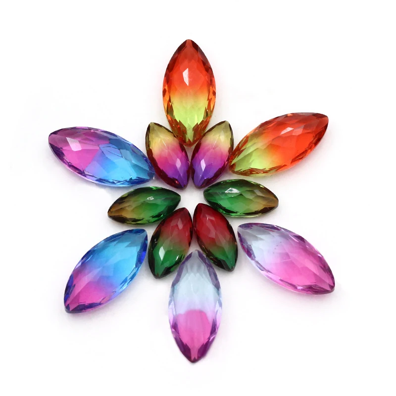 7x15 мм Красочные Стразы K9 стеклянные стразы заостренные красивые камни блестящее