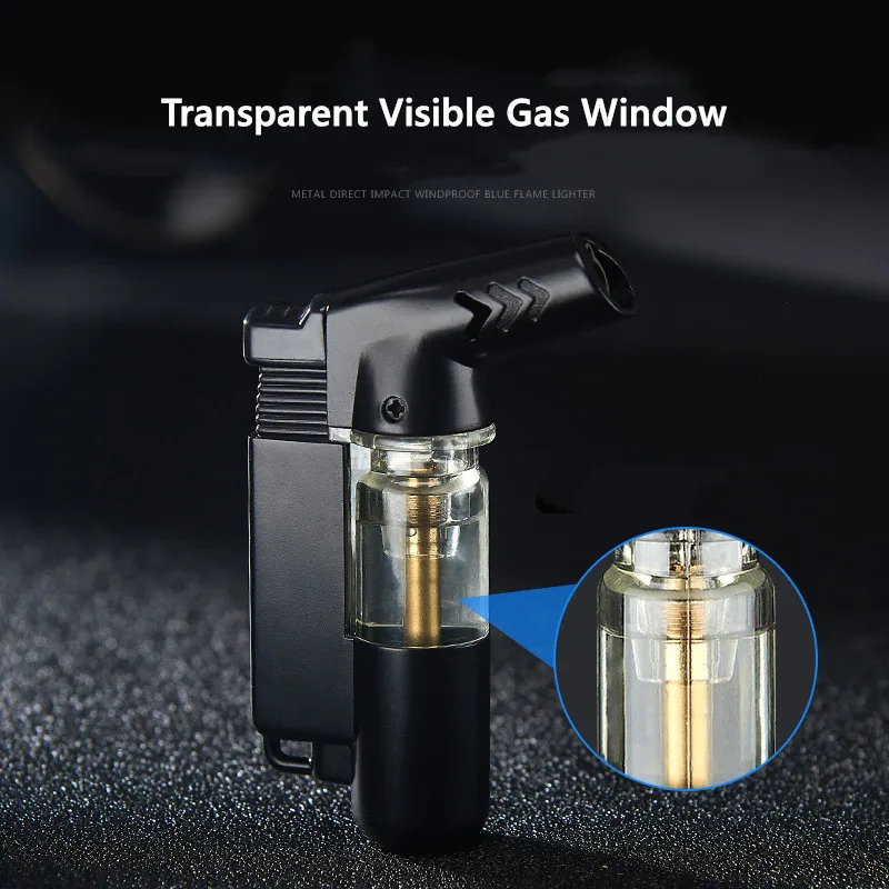 Маленький пистолет распылитель с защитой от ветра синий Надувное пламя турбо