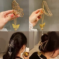 butterfly clips korean golden fringing metal hair claw clip headwear hair accessories for girls