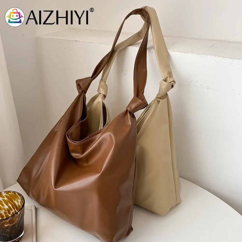 

Fashion Women PU Leather Solid Color Shoulder Tote Bag Casual Ladies Large Capacity Shopping Handbags
