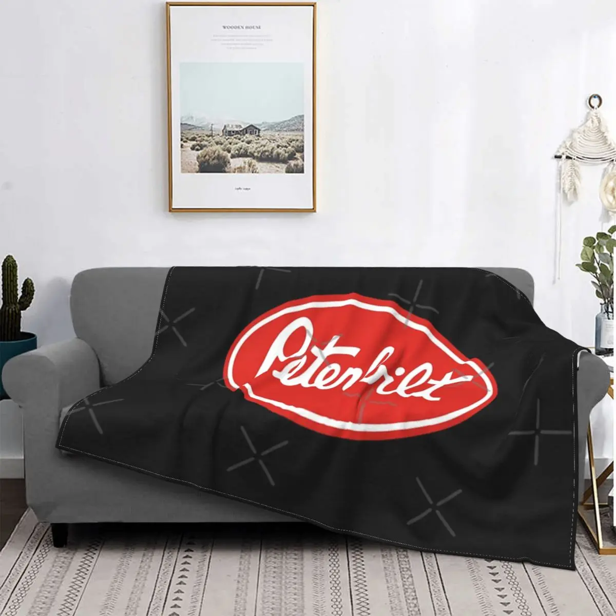 

Peterbilt-Manta con logotipo de carreras para cama, a cuadros para sofá colcha, mantas a cuadros, novedad