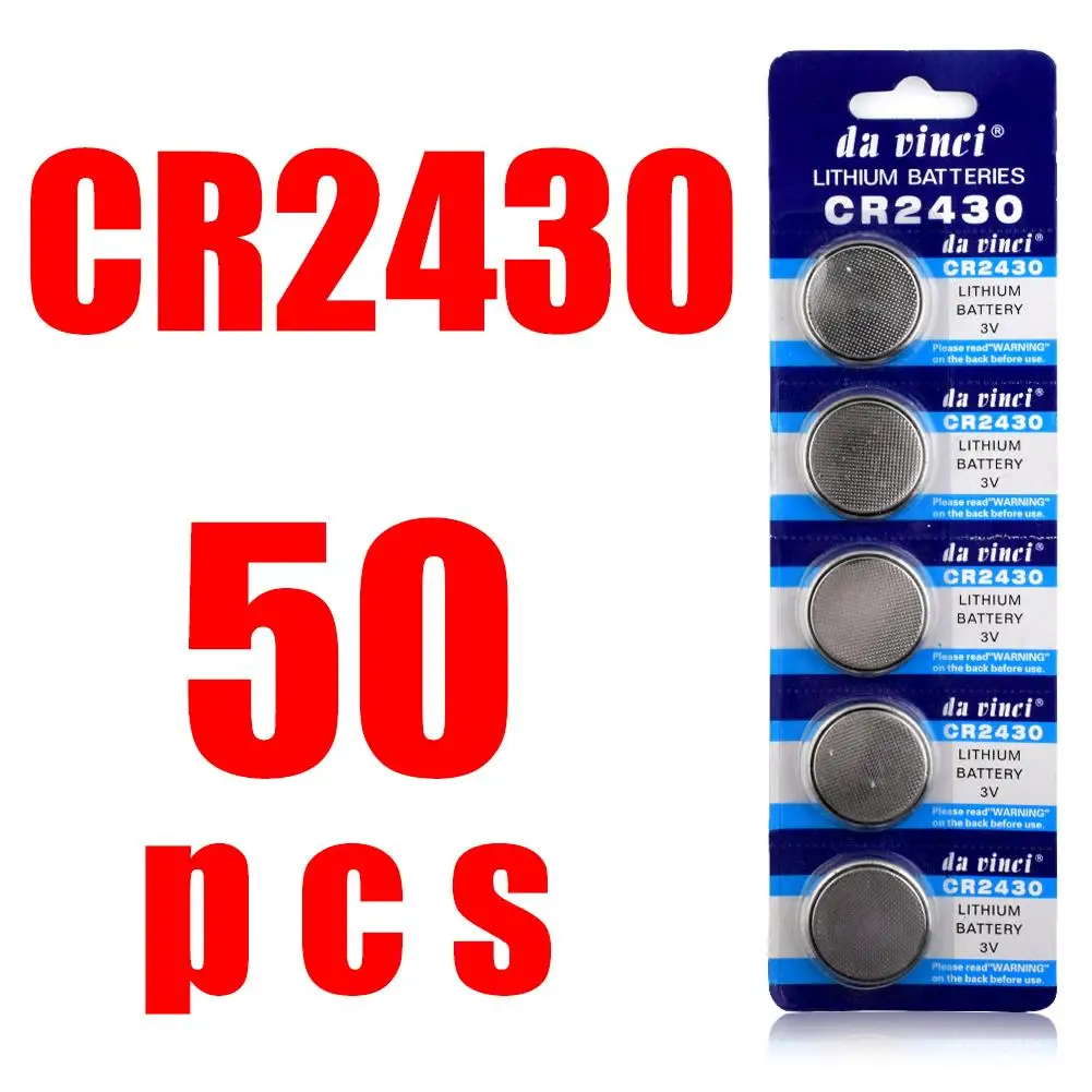 

YCDC 50x 3V Lithium Button Coin Cells Batteries CR2430 ECR2430 DL2430 KCR2430 BR2430 Disposable Coin Cell Battery Bulk Lot