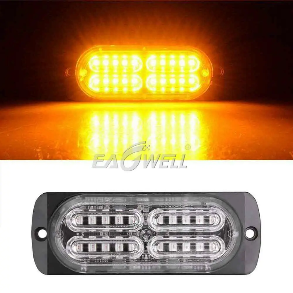 

4pcs 20LED Car Strobe Flash Lights Red Blue White Yellow Steady on + Flash Emergency Side Light Flash Light Strobe Warning Light