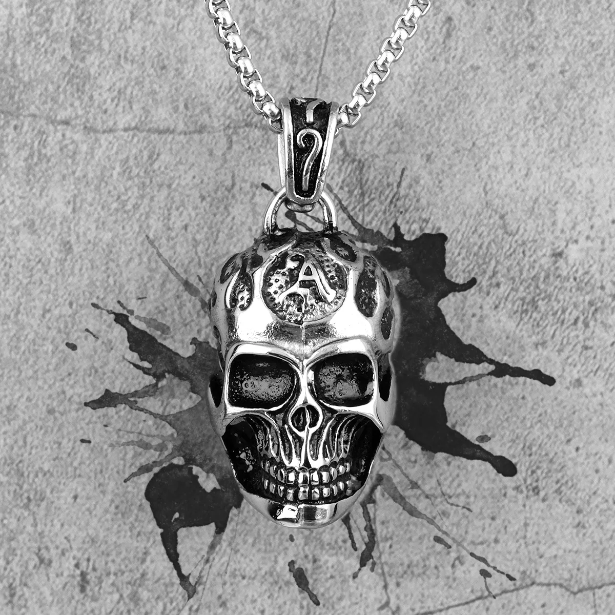 Hell Fire Skull Длинные мужские ожерелья подвески цепочки в стиле панк для бойфренда