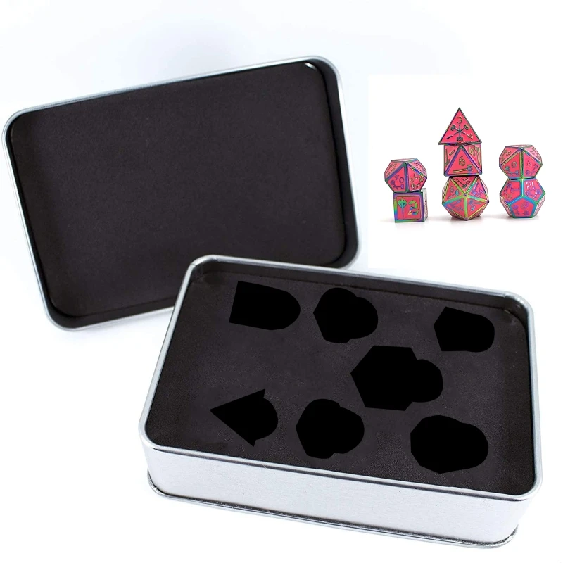 

7 PCS hammer Style Metal Dice Metallic DND Game D&D Dice with Free Metal Case null