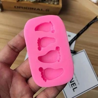 baby foot silicone mold cake mold baby feet silicone chocolate baking bakeware fondant 3d dessert tool cake pudding decorat x8h2