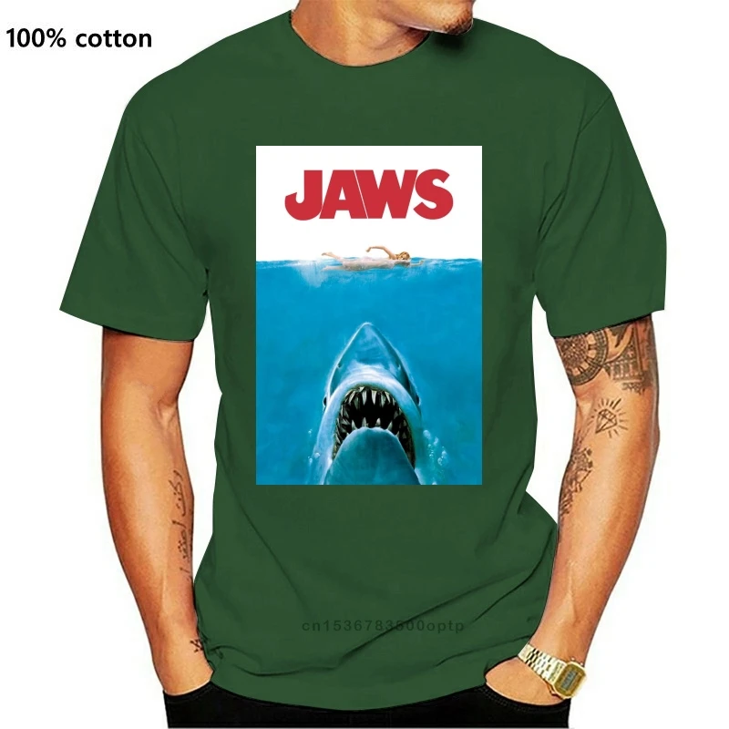 

Новая мужская черная футболка с изображением челюсти