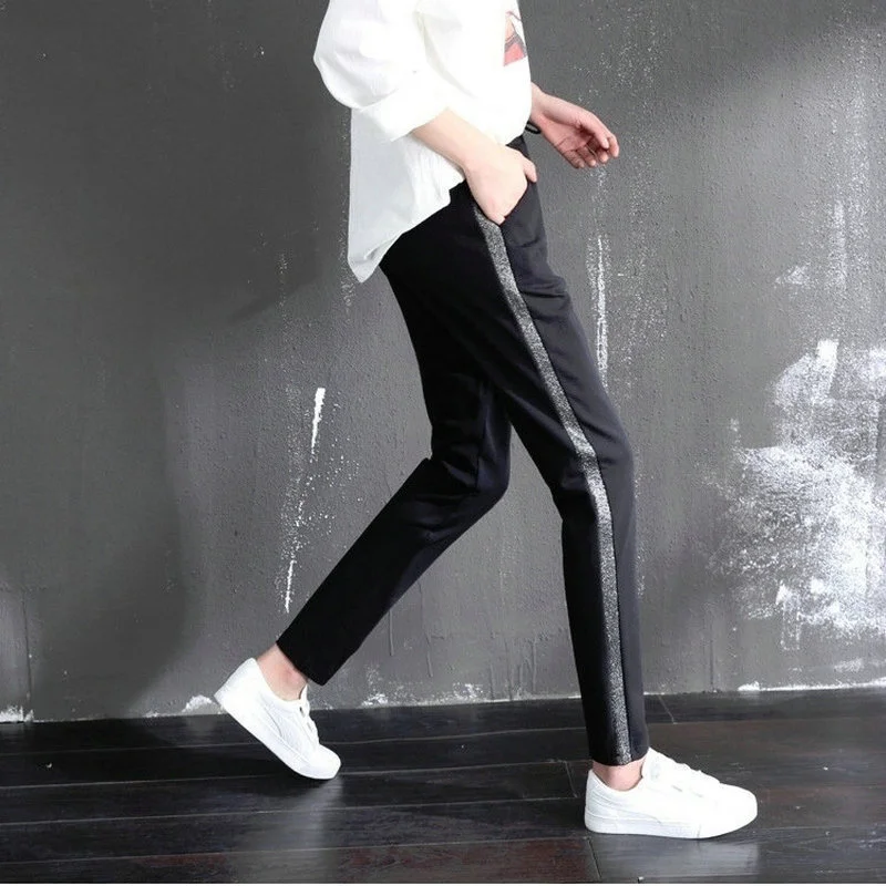 

Sweatpants women's fashion 2021 early autumn new Korean student versatile side stripe loose Harlan casual pants