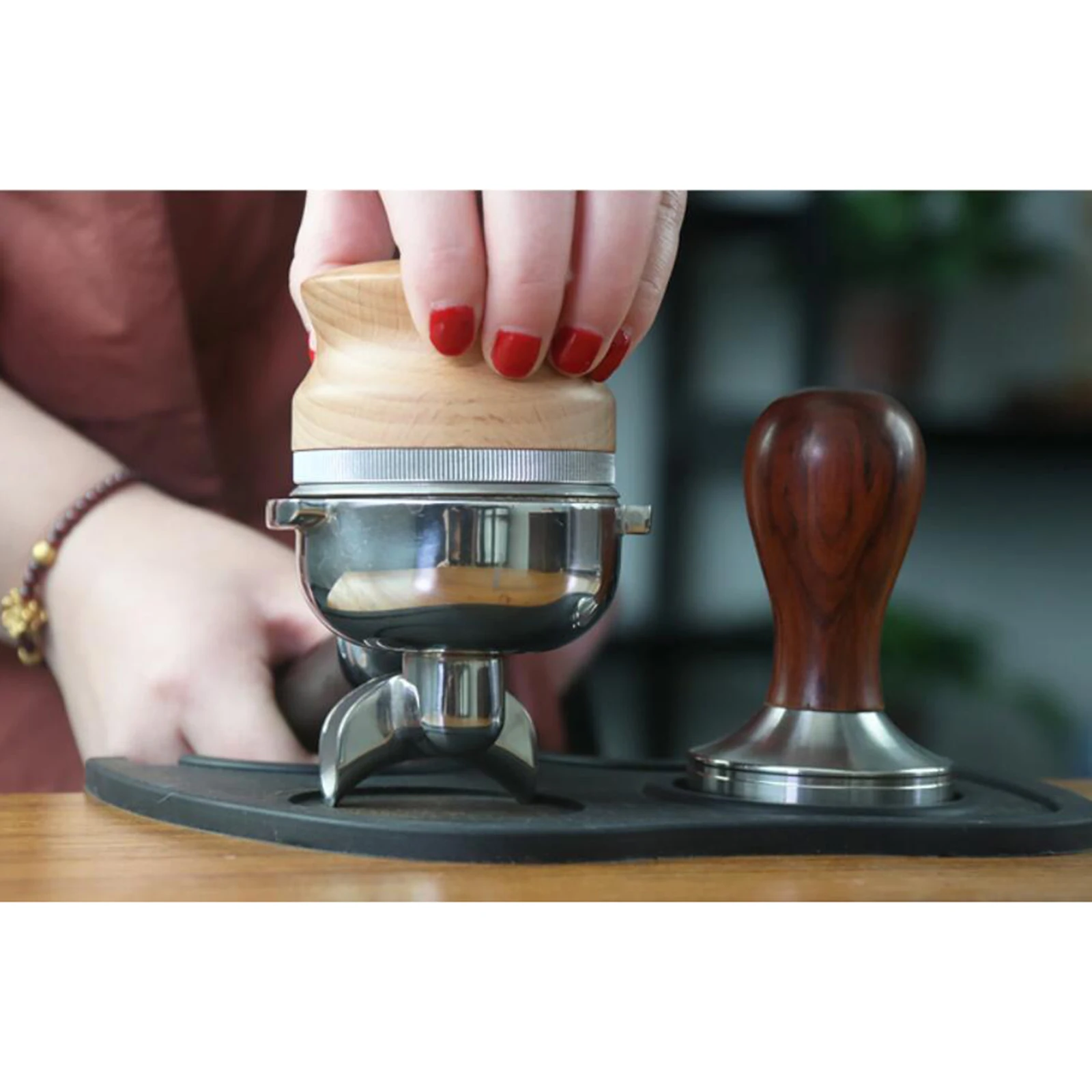 

Espresso Tamper Premium Barista Coffee Tamper,with Flat Stainless Steel Base,Espresso Machine Maker