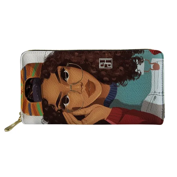 Nopersonality черные женские кожаные кошельки в Африканском и американском стиле Art Afro кошелек для девочек длинный женский держатель для кредитных карт Сумочка розовая - Цвет: Z5105Z21