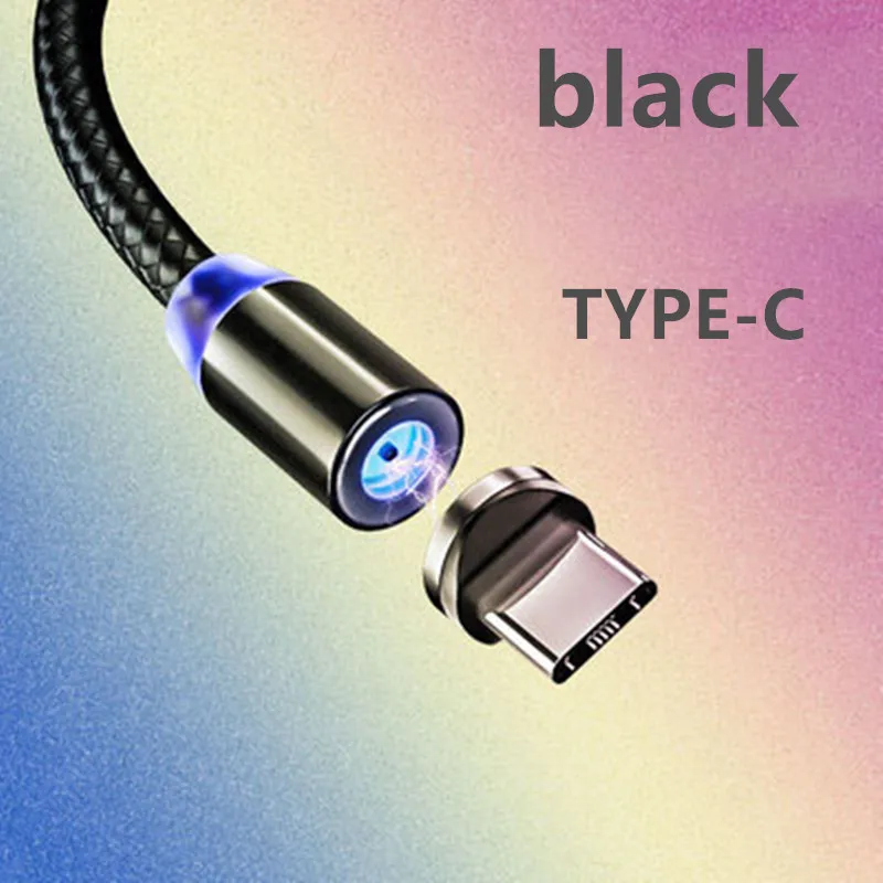 black Tybe-c Магнитный кабель USB для быстрой зарядки кабель usb type C Магнитный кабель для зарядки данных Micro USB кабель для мобильного телефона USB шнур - Цвет: black Tybe-c