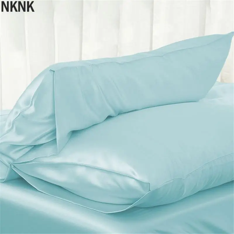 Queen/KING Silk Satin Pillow Case Bedding Pillowcase Smooth Home White Black Grey Khaki Sky Blue Pink Sliver | Дом и сад