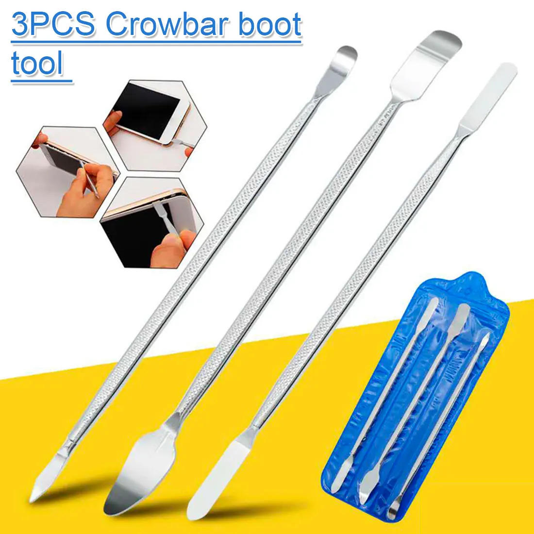 

3pcs Universal Mobile Phone Repair Opening Tool Metal Disassemble Metal Steel Pry Phone Hand Tool Set notebook repair tool 2021