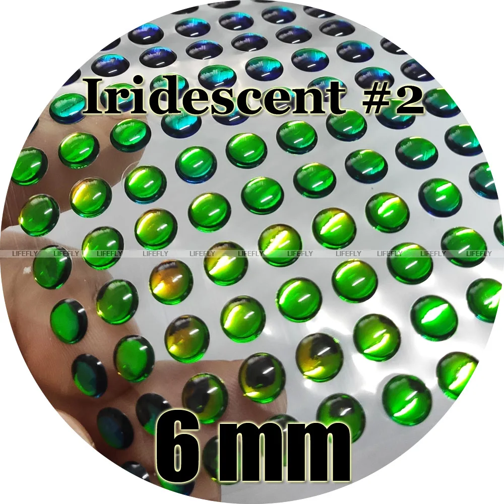 6mm 3D Iridescent #2 / Wholesale 450 Soft Molded 3D Holographic Fish Eyes, Fly Tying, Jig, Lure Making