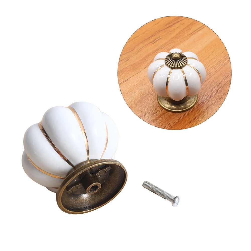 10 шт. цинковый Керамика дверные ручки в форме тыкв 40 мм ящика мебельные под одно