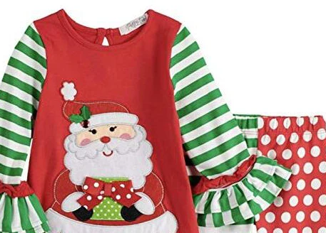 Одежда для маленьких девочек милая Рождественская рубашка с длинным рукавом