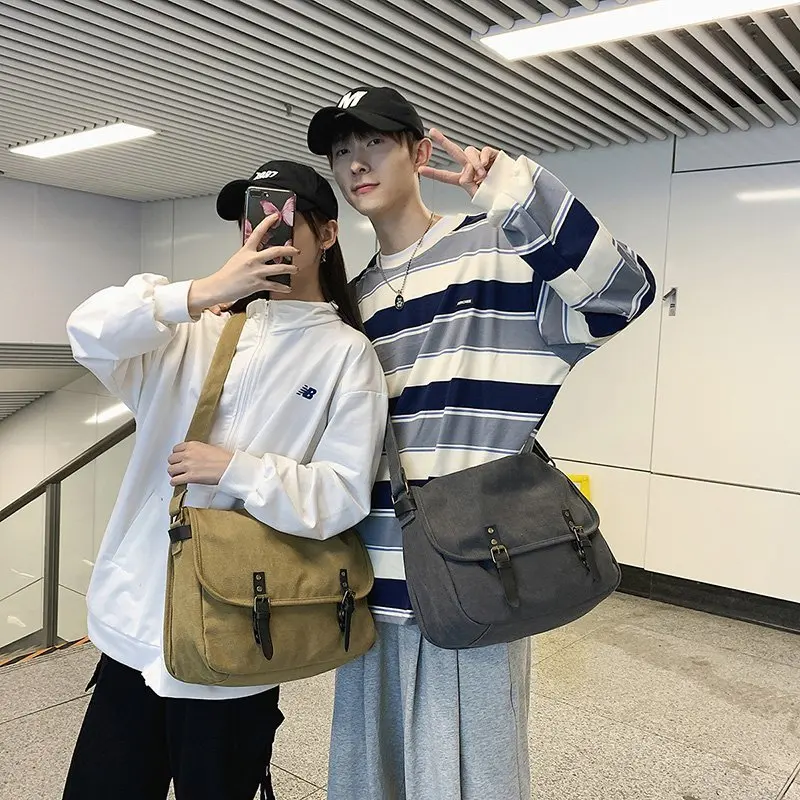 Холщовые сумки-мессенджеры для мужчин повседневные дорожные сумки почтальона