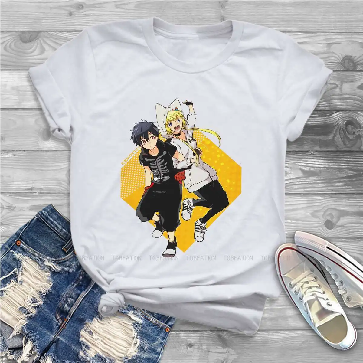 

KON Women Clothing Kemono Jihen Kabane Anime Graphic Print Female Tshirts Vintage Gothic Loose Tops Tee Kawaii Girls Streetwear
