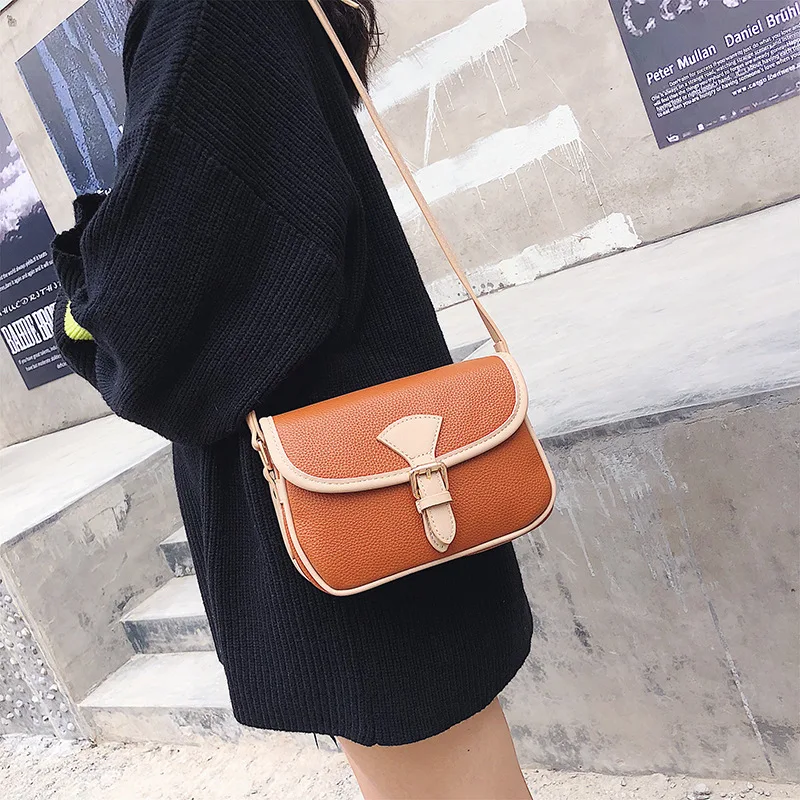 Bag Woman 2019 Solid Color Small Square Package Leisure Time Concise Single Shoulder Span |