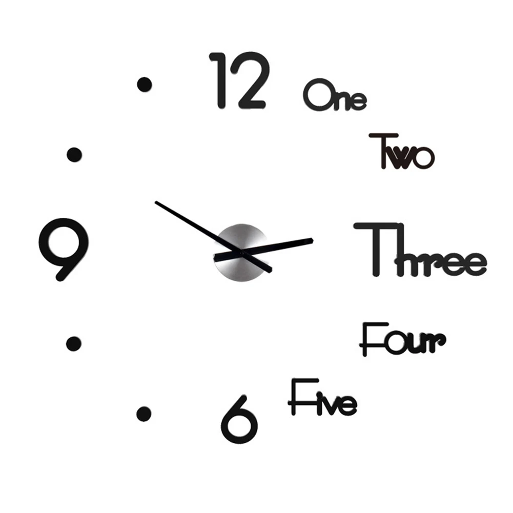 

Newly DIY Large Wall Clock 3D Wall Sticker Modern Design Decorative for Home Decoration VA88