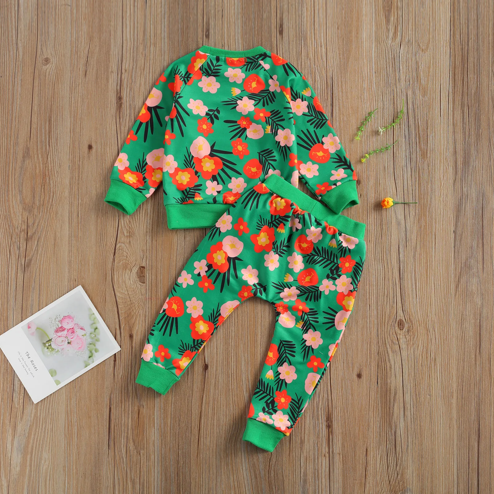 

Toddler Baby Boys Clothes Set Casual Fall Winter Floral / Leaves Printed Top Sweatshirt and Long Pant 2pcs Sets