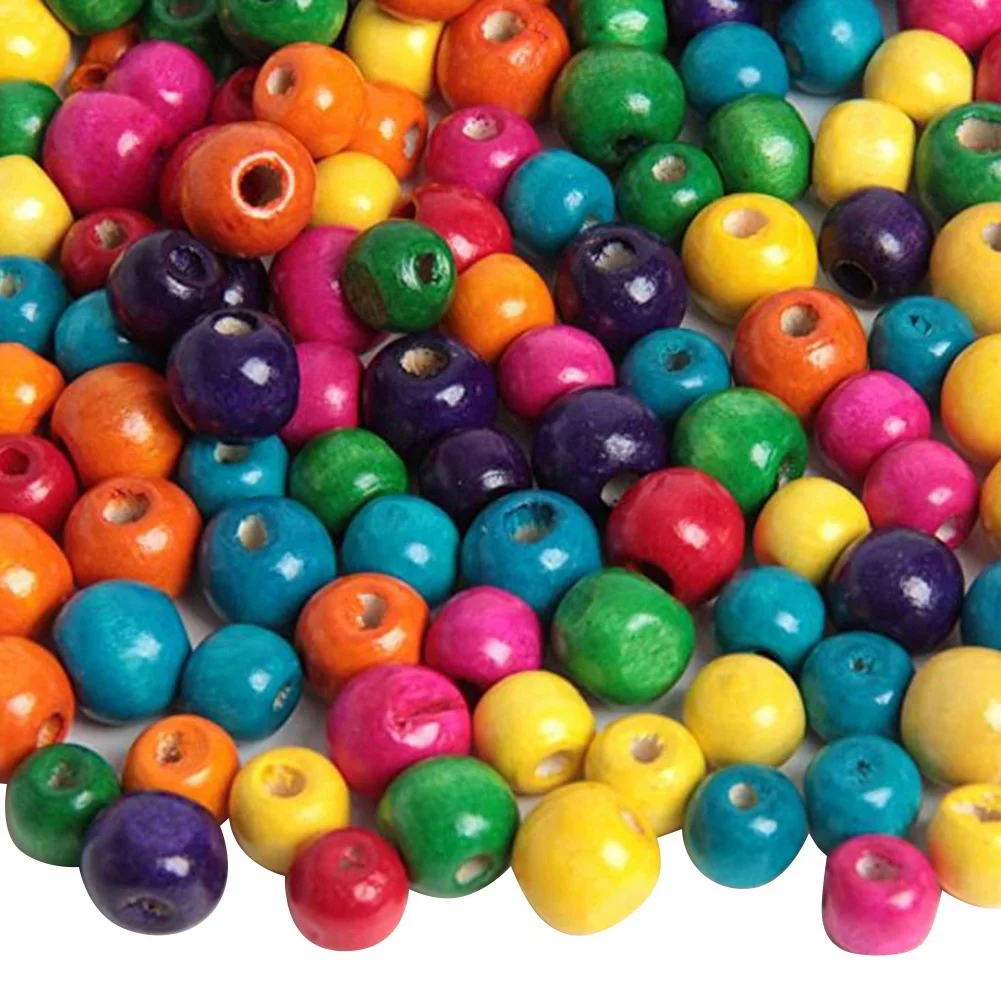 

500Pcs Mixed Color Dyed Wood Beads Colorful Wooden Square Loose Spacer Beads for Jewelry Making