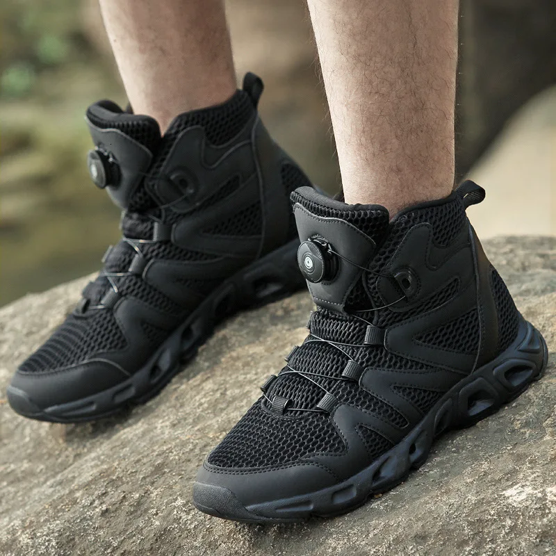 

Military Tactical boots Men Breathable Mesh Non Slip Lightweight Hiking Shoes Outdoor Army Camping Climbing Trekking Sports Shoe