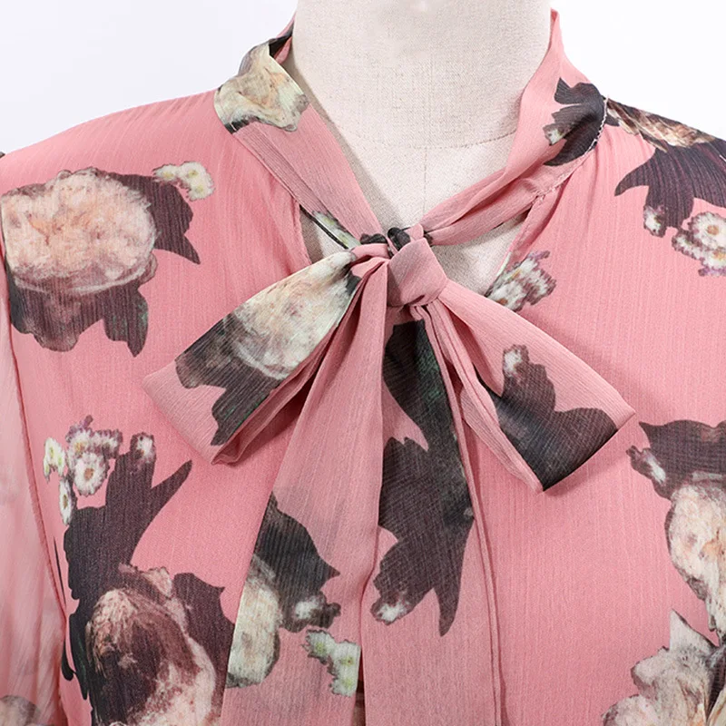 

2021 summer new large fat mm add fat increase cover belly show thin Print Dress Chiffon Long Skirt
