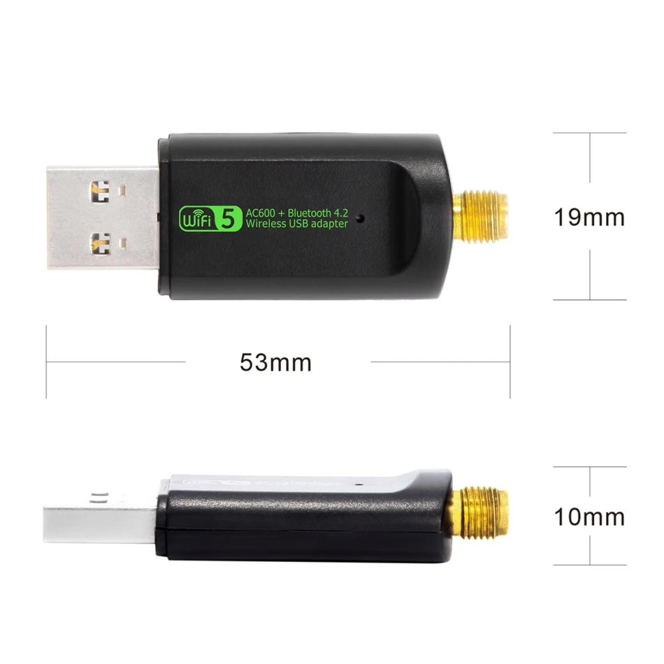 600M 5G Wireless USB WiFi Bluetooth Adapter 2 in 1 Receiver 4.2 Network Card Transmitter For PC | Компьютеры и офис