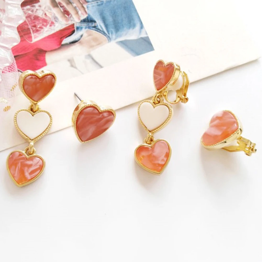 

Daily Wild Sweet Girl Earrings Fashion Cute Irregular Earrings Net Red Same Love Ear Clip Without Pierced Accessories Jewelry